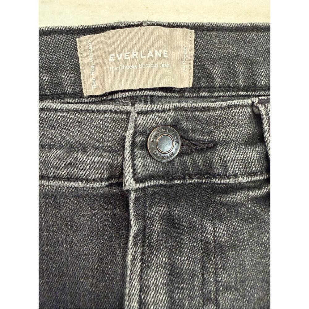 Everlane THE ORIGINAL CHEEKY JEAN Bootcut Washed Black High Rise Cropped Size 29 - Picture 3 of 9